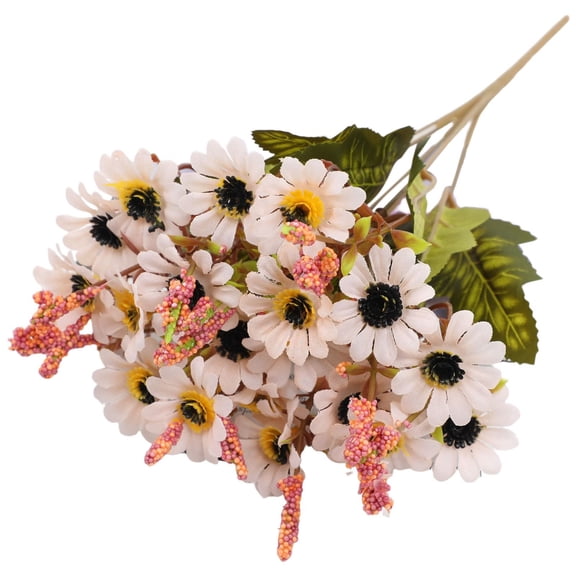 Small White Daisy Flowers Artificial – 1 Bouquet 13” Fake Daisies for Home, Party & Wedding Décor – Spring Wildflower Arrangement