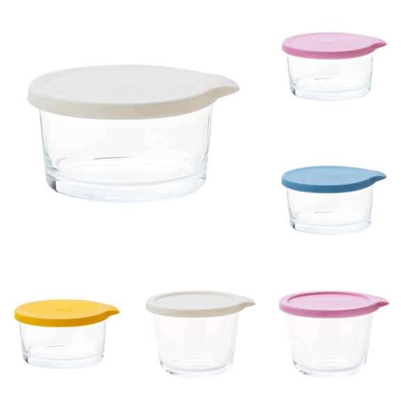 Small White Food Storage Container/ Small Glass Bowls With Airtight Lids Airtight Leak Proof 8oz Stackable Custard Cups Prep Bouillon Cups & Mixing Bowls For Dips Candy Dessert Microwave ‌