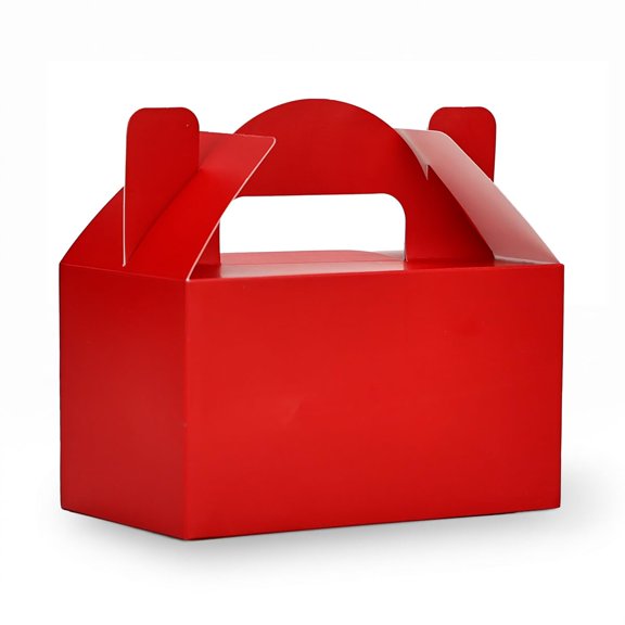 Small White Gable Boxes 3.5 x 3.5 x 6.3 In, 30 Pack | Premium Cardstock Party Favor Boxes with Handles for Wedding, Bakery, Cookies, Treats & Retail Packaging