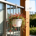 thumbnail image 1 of Small White Hanging Planter Basket with Chain, 6 Inch Plastic Hanging Pot with Drainage Holes for Indoor Outdoor Plants Flowers Herbs Home Decor, 1 of 6