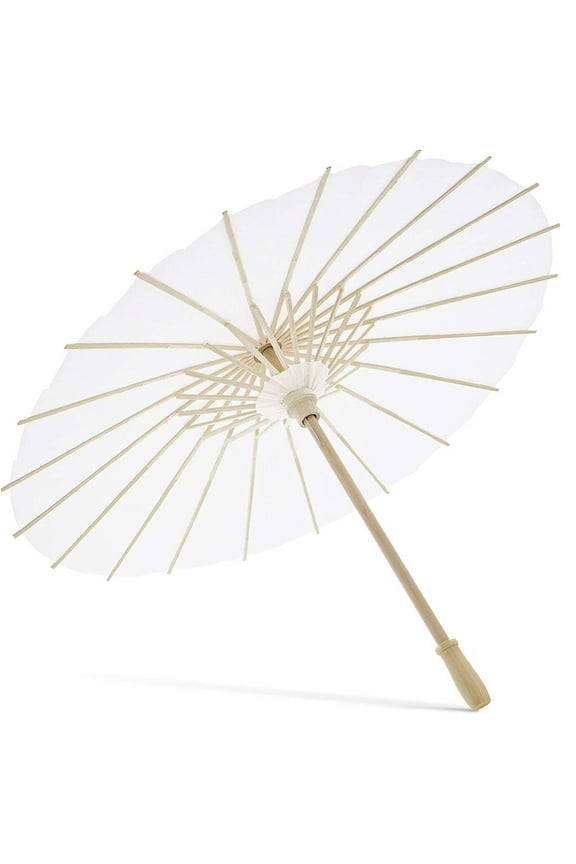 Small White Parasol Umbrella for Crafts and Photo Props (15.5 In, White, 12 Pack)