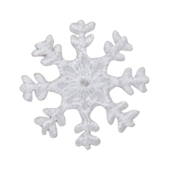 Small White Snowflake - Iron on Applique/Embroidered Patch