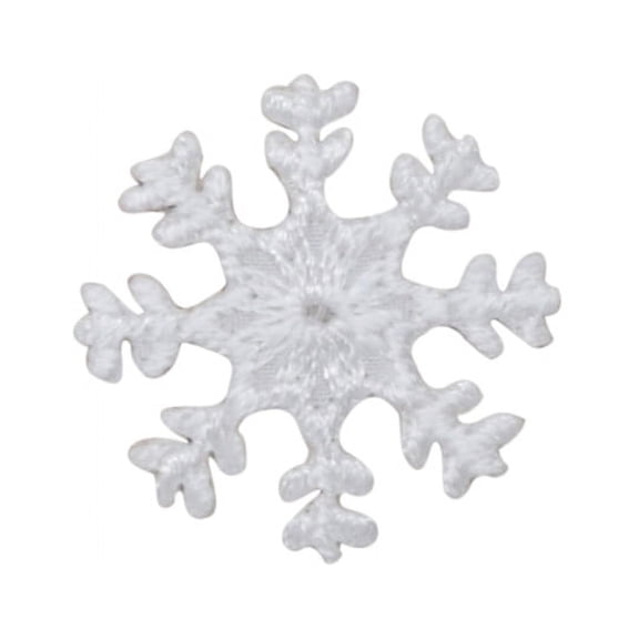 Small White Snowflake - Iron on Applique/Embroidered Patch