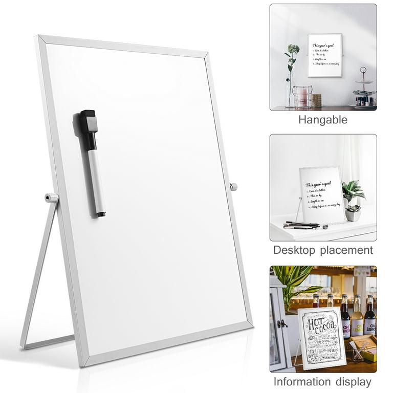 Small Whiteboard Dry Erase Boards, Portable White Board Double Sided  Magnetic Board Stand, Foldable Desktop White Boards Easel for Kids Students  Teacher for School Home Kitchen Office 