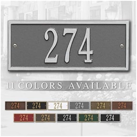 Small Whitehall Personalized Cast Metal Address plaque - The Hartford Mini Plaque. Made in the USA. BEWARE OF IMPORT IMITATIONS. Display your address and street name. Custom house number sign.