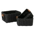 thumbnail image 1 of Small Wicker Baskets for Organizing, Recycled Paper Rope Storage Basket Container Bins for Shelves Bathroom Cupboards Drawer, Decorative Square Basket Organizer Set of 3, 1 of 6