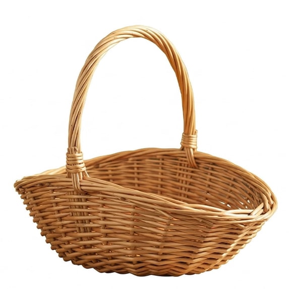 Small Wicker Picnic Basket with Handle,Natural Handwoven Wicker Basket,Easter Baskets Willow Flower Baskets for Weddings