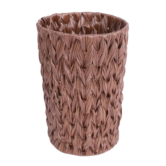 Small Wicker Trash Can, 2 Gallon Bathroom Waste Basket, Small Bathroom Garbage Can, Round Wastebaskets for Office, Bedroom, Cabinet