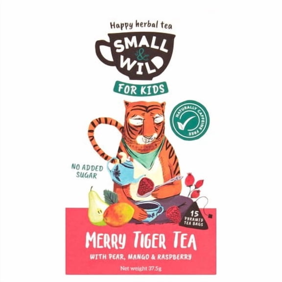Small & Wild Merry Tiger Kids Tea 15's, British Import (Pack of 3)