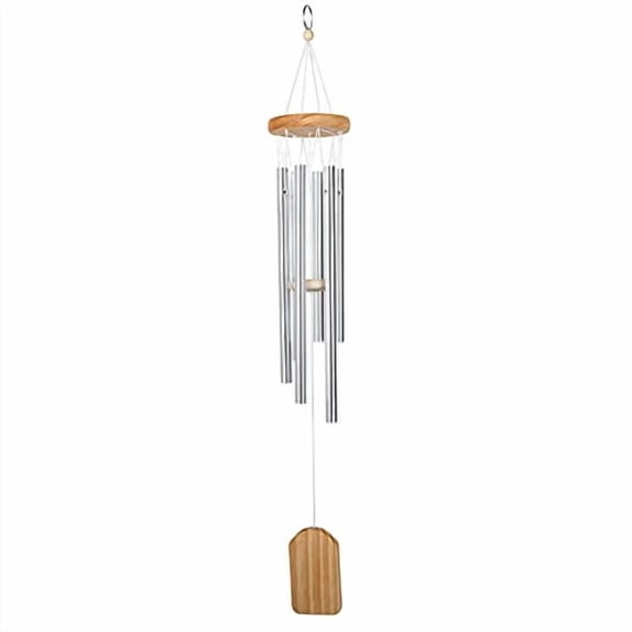 Small Wind Chimes Bells 6 Metal Tubes Windchime,Best Gift Chimes Decor for Garden Patio Outdoor,Wood Color