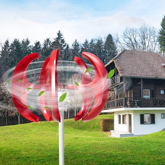 Small Wind Turbines Generator Happydeer 800W 12V/24V Lantern Style Wind Turbines Generator Kit, 5 Nylon Blades, Electromagnetic Braking, Rated Wind Speed 11M/S