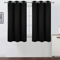 thumbnail image 1 of Small Window Curtains - Grommet Top Design Short Thermal Insulated Room Darkening Curtains for Kitchen, Bedroom (Black, 2 Panels, 29 x 36 inch), 1 of 8