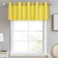 thumbnail image 1 of Small Window Grommet Curtains Blackout Curtain Valance Window Treatment for Bedroom, Living Room, Bathroom, Kitchen (One Panel, 52" W x 12" L) Mustard Yellow Solid, 1 of 3