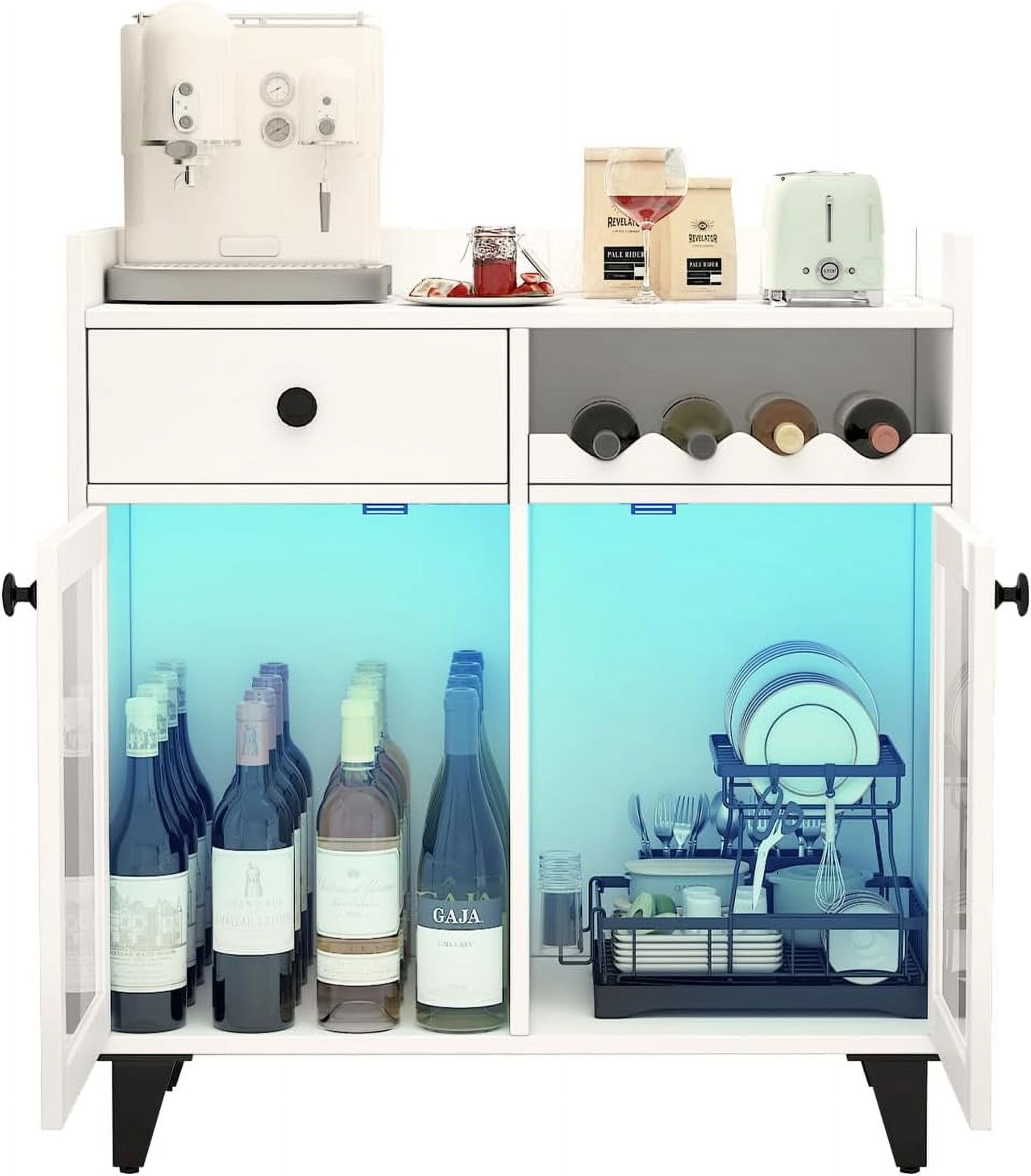 Small Wine with Glass Doors Modern Liquor Bar with LED