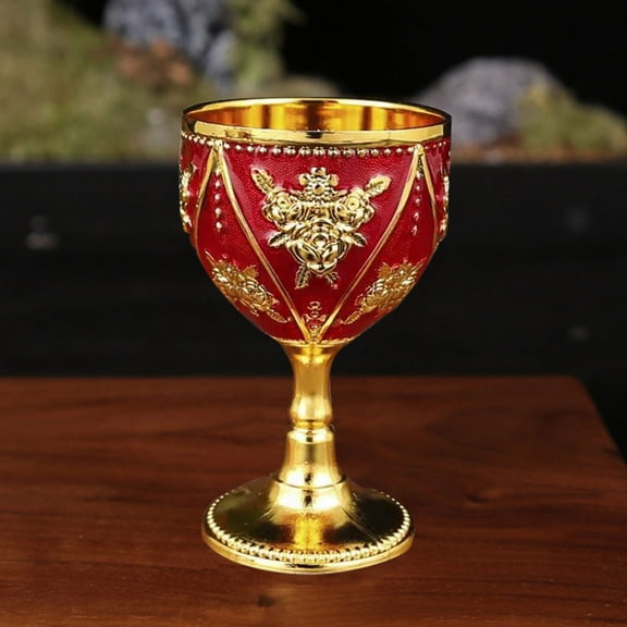 Small Wine Cup One Mouthful European High End 30ml Baijiu Cup Creative Household Vintage Metal Glass Baijiu Cup/ Vintage Metal Glass White Wine Glass Red