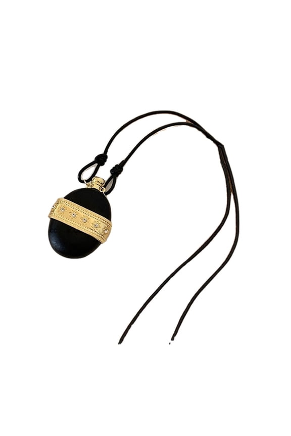 Small Wine Flask Shape Charm Necklace Adjustable Chain Unique Neck Jewelry Wood Texture for Students Professional