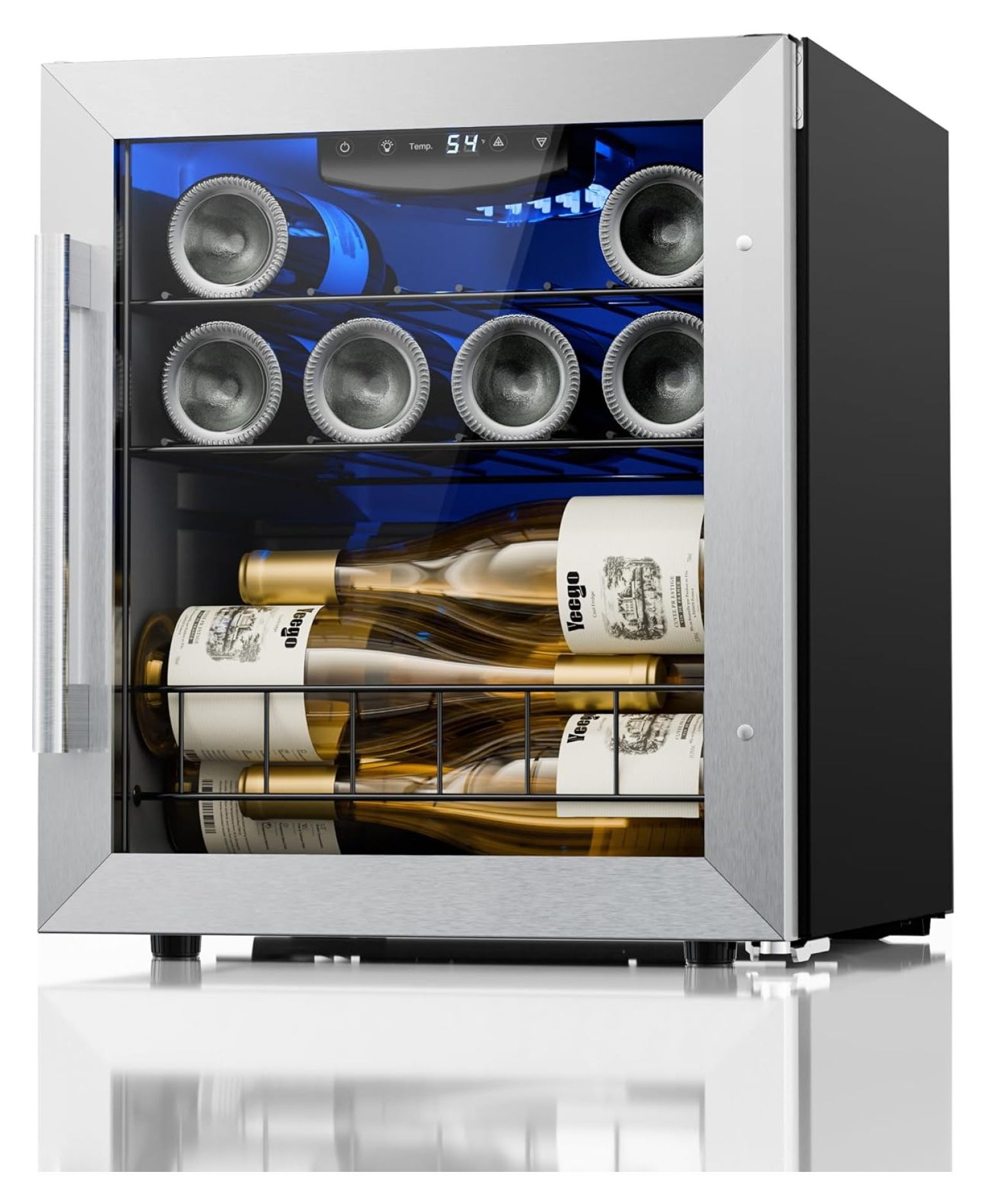 Small Wine Fridge Refrigerator, 12 Bottle 3865℉ Wine Cooler Counter