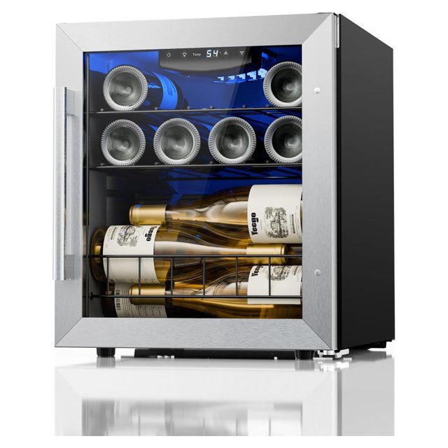 Small Wine Fridge Refrigerator, 12 Bottle 3865℉ Wine Cooler Counter