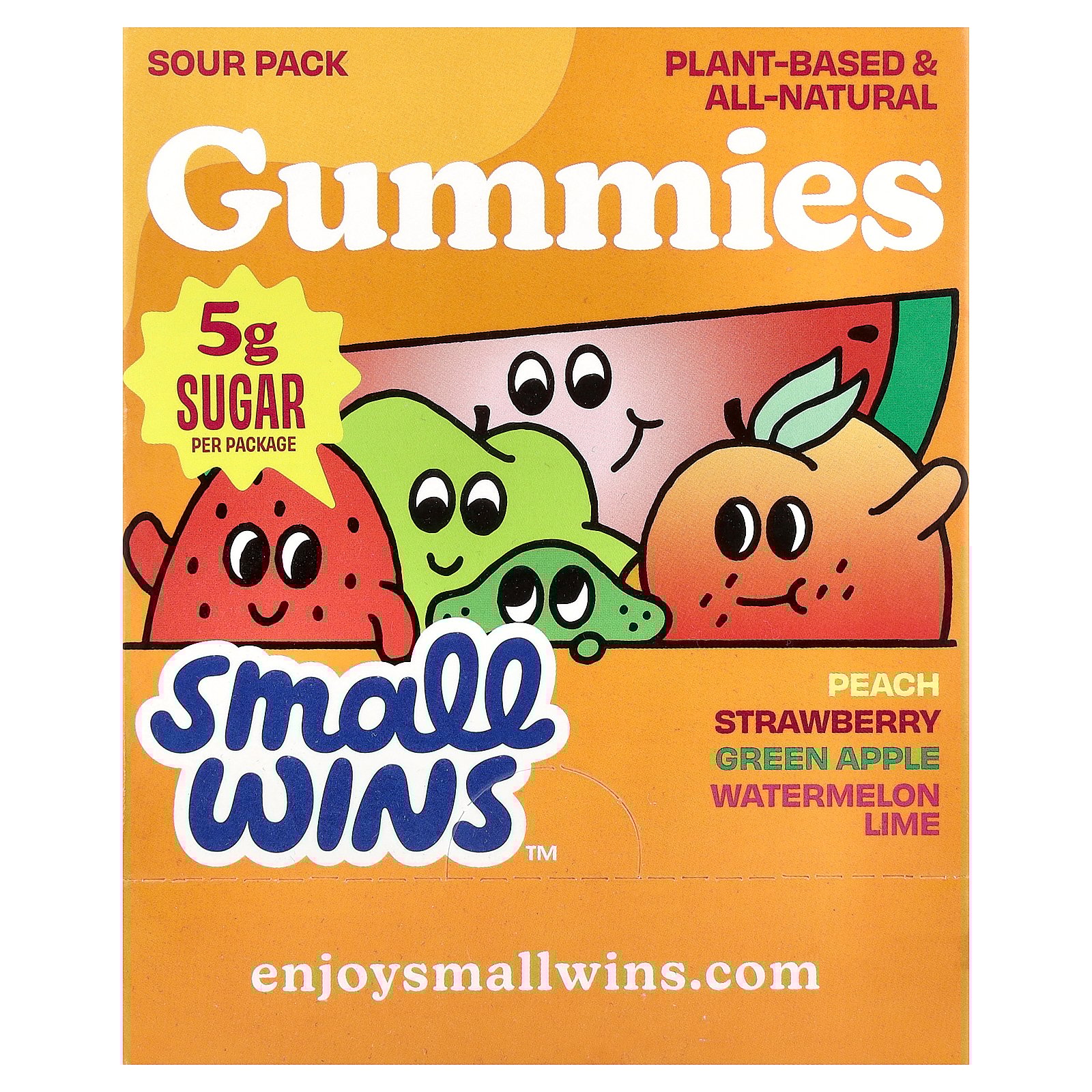 Small Wins Gluten-Free Plant-Based Easter Candy Sour Fruit Mix Gummy Chews, 1.8 oz, Bag, Pack of 6