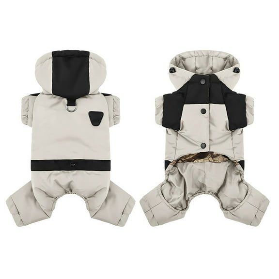 Small Winter Coat With Hood 4 Legs Covered Snowsuit Adjustable Warm Jacket for Small