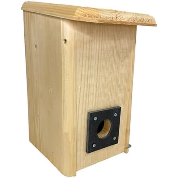Small Winter Roost Bird House Cold Weather Shelter with Slate Predator Guard & Internal Perches Insulated Pine Roosting Box for Wrens, Chickadees, Titmice, Nuthatches & Bluebirds USA Made