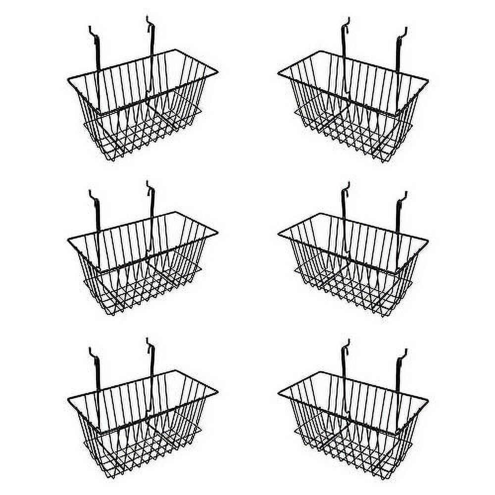 Small Wire Storage Baskets For Gridwall, Slatwall And Pegboard Black