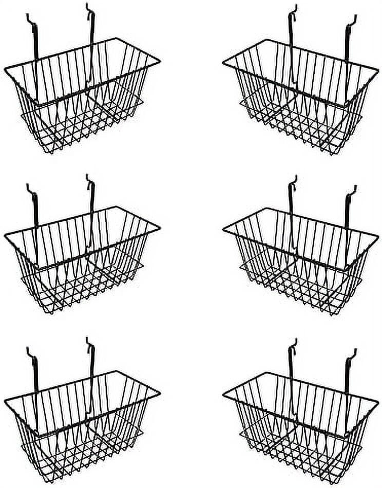 Small Wire Storage Baskets For Gridwall, Slatwall And Pegboard Black