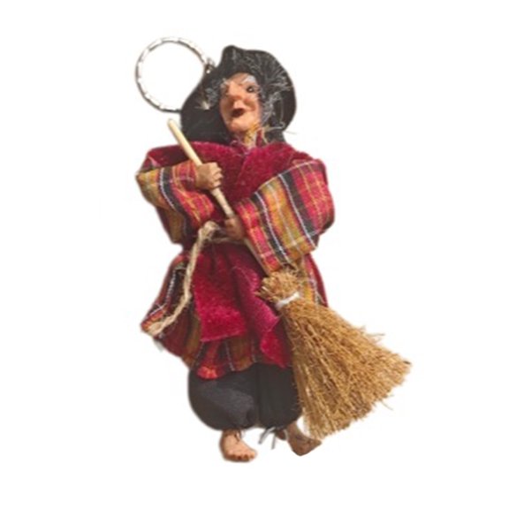 Small Witch Keychain Cotton Cloth Keyring Bag Ornament Perfect For Halloween Roleplay And Gift Giving