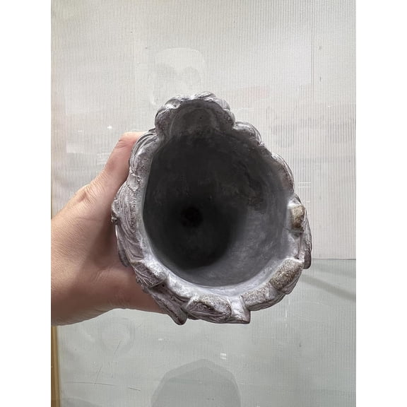Small Woman Head Wall Planter | Hand-Finished Greco-Roman Style, Indoor & Outdoor, For Flowers & Succulents, Cement, Gray, 6.5"H
