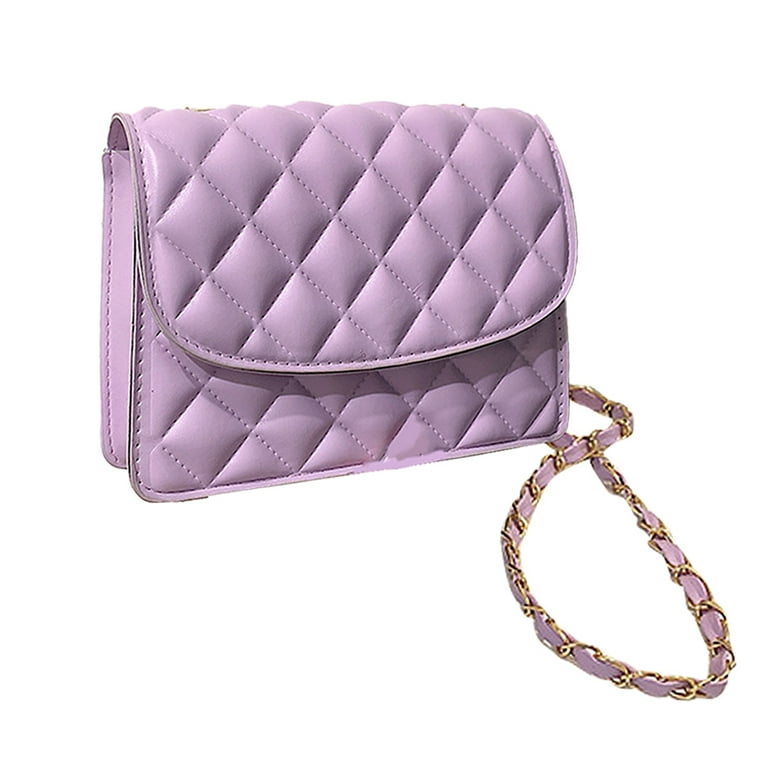  Women Quilted Crossbody Bag Genuine Leather Clutch Purse with  Chain Strap Ladies Small Shoulder Handbags - Star Pink : Clothing, Shoes &  Jewelry