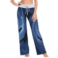 thumbnail image 1 of Small Women's Comfy Casual Pajama Pants Stretch Fabric Suitable for Yoga Pants Hippie Pants，The Best Holiday Gifts for Women Deep Blue and White Intertwined, 1 of 7