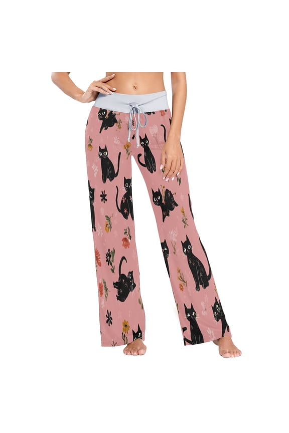 Small Women's Comfy Casual Pajama Pants Stretch Fabric Suitable for Yoga Pants Hippie Pants,The Best Holiday Gifts for Women Simple Sketch Of A Kitten