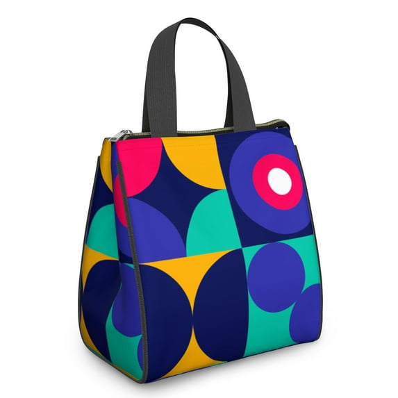 Small Womens Lunch Bag Blue Checkered Portable Soft Cooler Bags Reusable Lunch Bag for Women Work Picnic Insulated Traveling Lunch Box with Silver Insulated Interior Lining and Storage Pocket