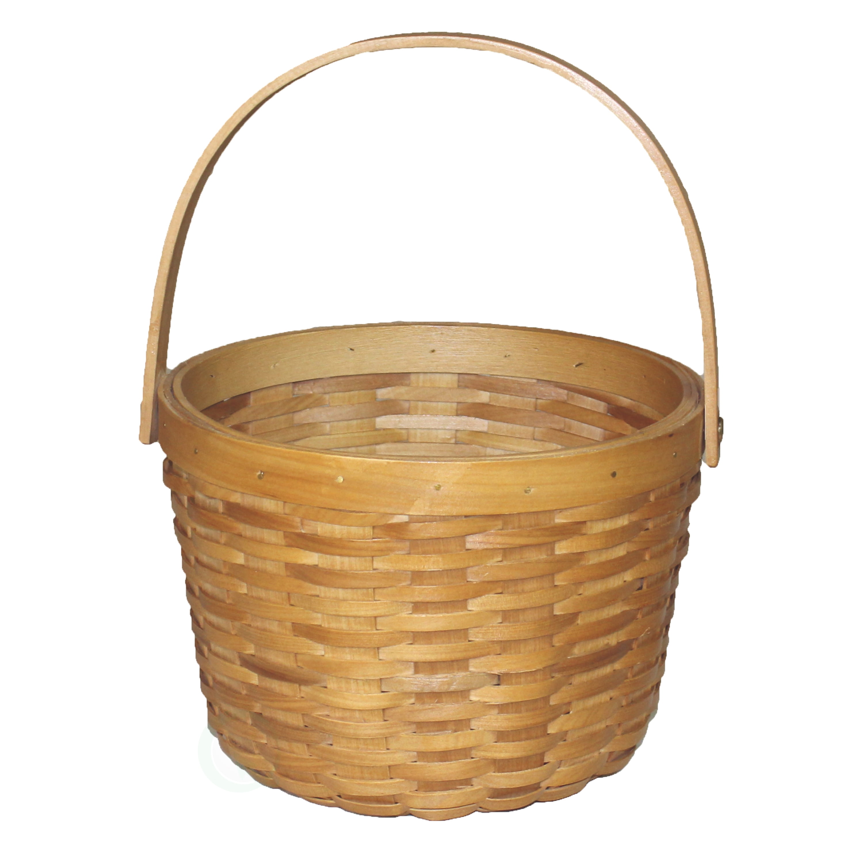 Hand Woven Flower Basket Wooden Woven Basket for Storage Wood Chip Picnic Basket Gift Basket Empty to Fill for Pantry Wedding Flower Closet Brown