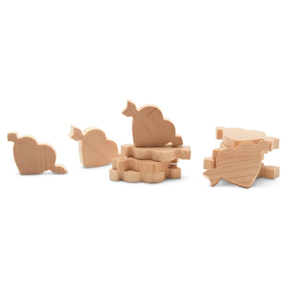 Small Wood Cupid Hearts for Crafts 3/4 inch, 3/8 inch Thick, Pack of 25 Wooden Wedding Hearts for Valentine®s Day Table Decor, by Woodpeckers