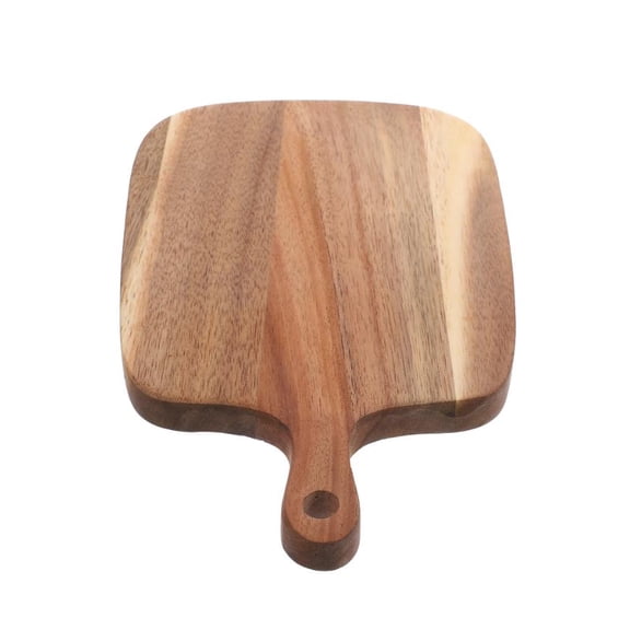 Small Wood Cutting Board – Lightweight Chopping Block with Handle, Reversible for Meat Bread Cheese, Easy-Clean Natural Grain, Camping Picnic Kitchen Serving Tray, 1X Solid Wood Cutting Board