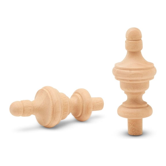 Small Wood Finials, 2-3/4 inch Wooden Finials for Crafting, DIY Décor, and Wooden Finial Crafts, Pack of 10, by Woodpeckers