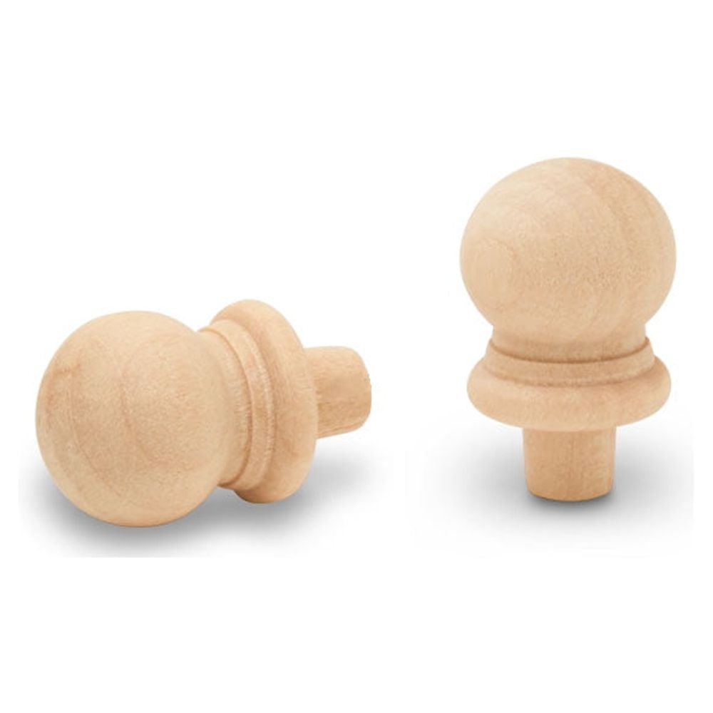 Small Wood Finials with Tenon, 7/8 inch, Pack of 50 Wooden Finials for