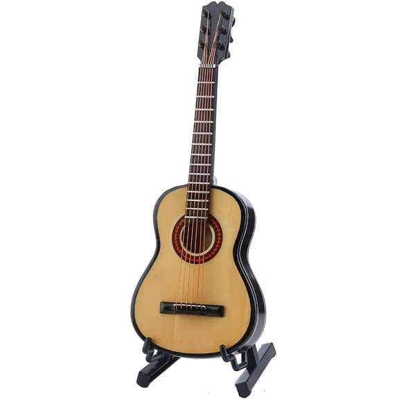 Small Wood Guitar Model Intricately Designed Collectors Item Guitar Display Ornament for Musicians and Gift Giving