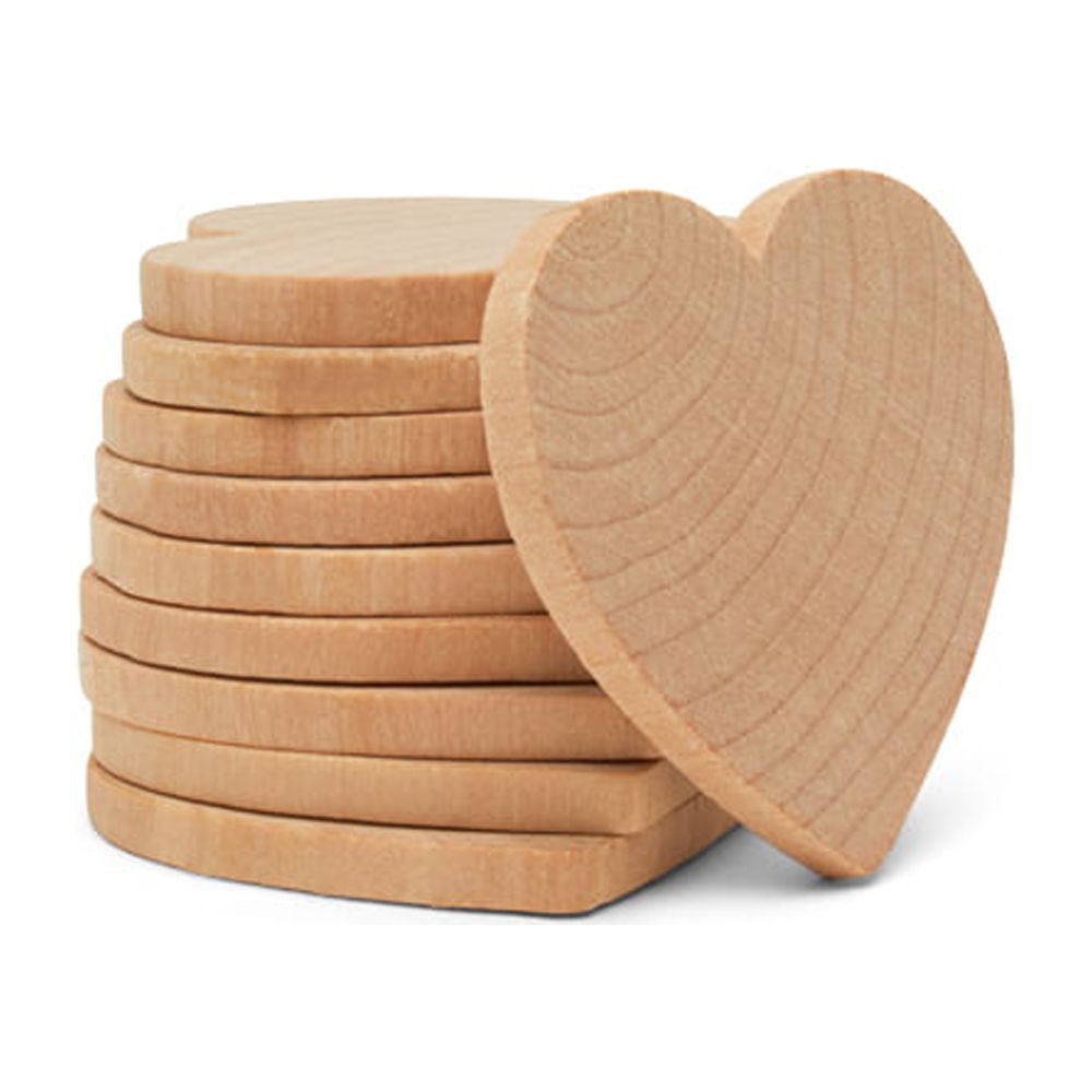 Wooden Heart Cutouts for Crafts 8 inch, 1/4 inch Thick, Pack of 25