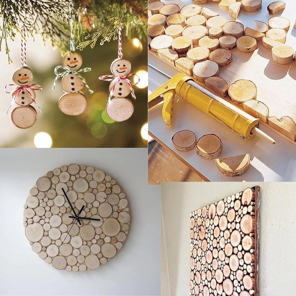 Small Wood Slices Crafts Cookies Log Rounds 100Pcs 1.5-2.5Cm Rustic Wedding Cent