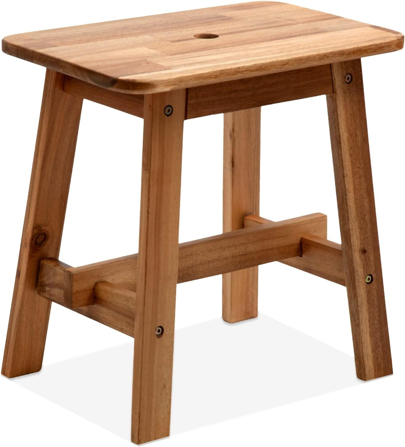 Small Wood Stool Small Bench Seat Small End Table Stool Bathroom Stool Wood Plant Stool Makeup Stool for Kids Adults Versatile Short Foot Stool for Bathroom Kitchen Bedroom Capacity to 250 LBS