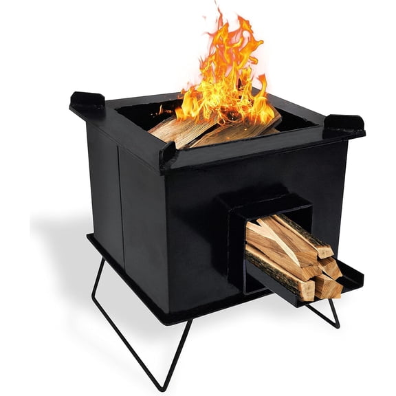 Small Wood Stove Outdoor Camping Wood Stove for Home Heating Portable Rocket Stove for Tent, Shelter