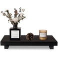 thumbnail image 1 of Small Wood Tray Pedestal Stand Farmhouse Bathroom Decor Decorative Wooden Riser Kitchen Soap Dish Holder for Vanity, Counter, Sink, Large 11.8" x 7" - Black, 1 of 4