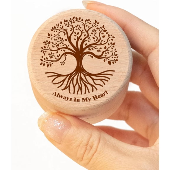 Small Wood Urn for Human Ashes, Tree of Life Wooden Box Urns for Ashes - Biodegradable Cremation Urns for Human Ashes or Pet Ashes, Pet Hair Keepsake Box