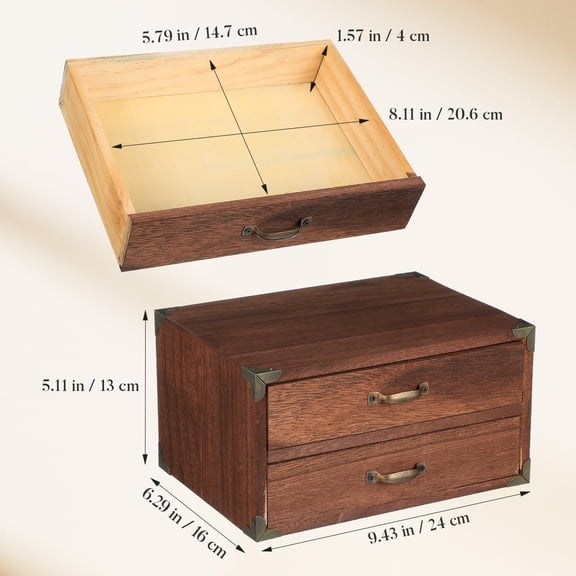 Small Wooden Boxes with Drawers Storage Cabinet Office