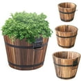 thumbnail image 1 of Small Wooden Bucket Barrel Planter – Rustic Succulent Planter Box Wood Barrels Flower Pot Plant Container Box for Indoor Home Decor Small Plants (No Flower), 1 of 8