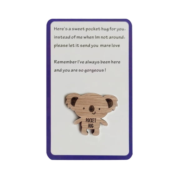 Small Wooden Card Wooden Bag Hugging Wooden Card A Tinny Little Pocket Hug With Card For Isolation Miss You Thinking Of You For Famil Big Note Cards Birthday from Dog Pack of Holiday Cards Different