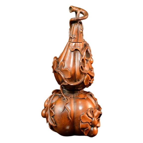 Small Wooden Carved Figurine Sculpture Ornament Home Decor Fortune Blessing Prosperity Harmony Longevity Fertility