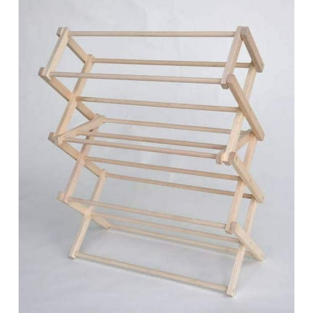 Small Wooden Clothes Drying RackFolding, Heavy Duty, Free Standing